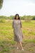 Beige 'Blissful' Multiprint Cotton Angrakha Dress