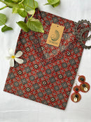 "Aiza" Ajrakh Hand Block Printed Cotton kurta