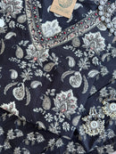 Kurta Set "Nootan" black Cotton (3pc)-S