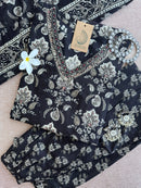 Kurta Set "Nootan" black Cotton (3pc)-S