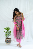 Pink & Olive 'Glamourous' Cotton Kurta Set