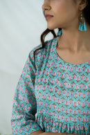 Blue Boota Tiered Cotton Dress