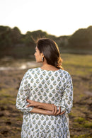 White Floral ‘Bewildering’ Printed Cotton Dress