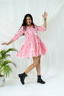 Vibrant Tie & Dye Laced Cotton dress