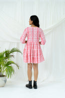 Vibrant Tie & Dye Laced Cotton dress