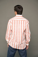 Orange Striped Cotton Shirt