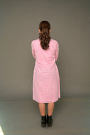 White & Pink 'Sassy' Cotton Shirt Dress