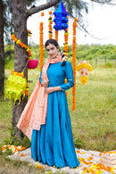 Fairy Flare Silk Blue Gown