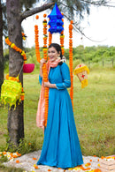 Fairy Flare Silk Blue Gown
