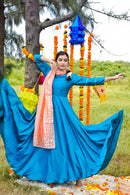 Fairy Flare Silk Blue Gown