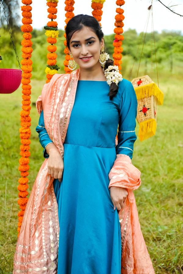 Fairy Flare Silk Blue Gown