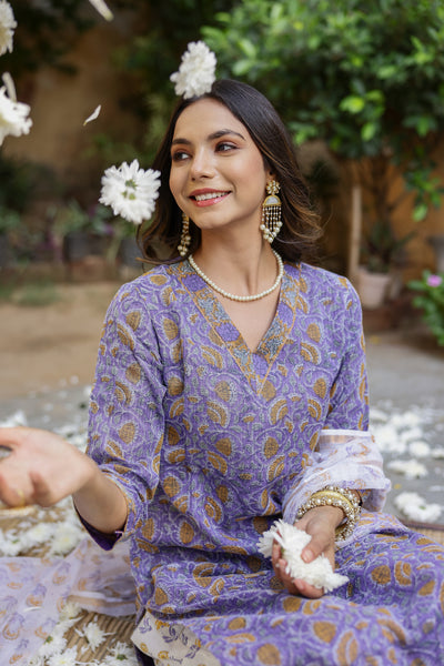 "Evara" Kota Doriya Suit Set with dupatta(3pc)