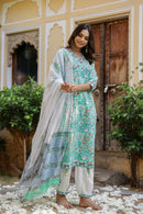 "Mahira" Cotton Kurta Set with Kota Doria Dupatta(3pc)