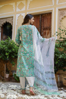 "Mahira" Cotton Kurta Set with Kota Doria Dupatta(3pc)