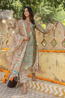 "Kamya" Hand Block Printed Chanderi Suit Set(3pc)