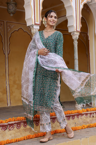 "Namika" Kota Doriya Suit Set with dupatta(3pc)