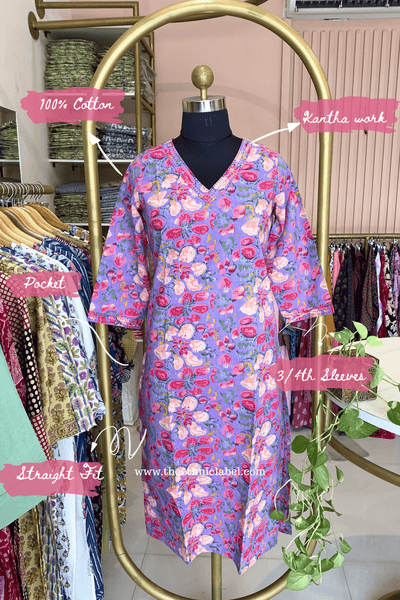 "Nandini" Floral Cotton Kurta