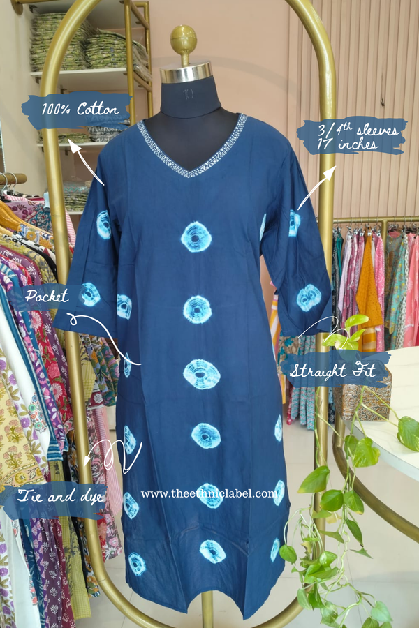 "Nirva" Tie and Dye Cotton kurta