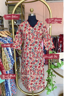 "Bela" Hand Block Printed Beige Cotton kurta