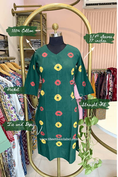 "Rangtara" Handcrafted Tie and Dye Cotton kurta