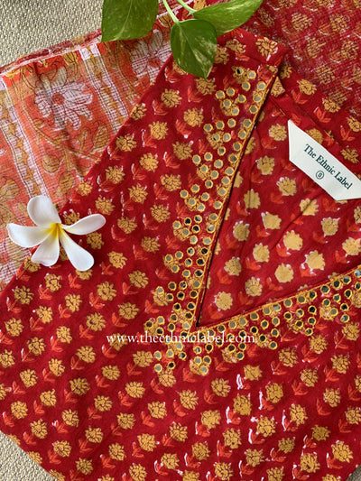 "Gulnaar" Cotton Kurta Set with Kota Doria Dupatta(3pc)