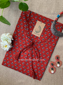 "Kamal" Red Tassel Cotton kurta