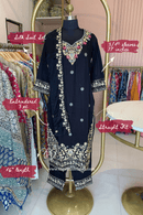 "Ziya" Black Silk Kurta Set with Dupatta(3pc)