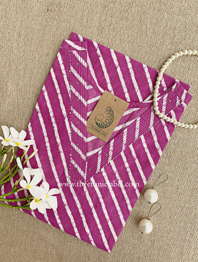 "Malaya" Purple Lehriya Cotton kurta