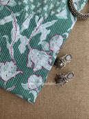 "Aabha" Green Kantha Cotton kurta