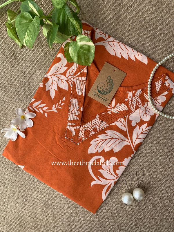 Narangi Printed Cotton kurta