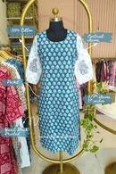 "Shaan" Hand Block Printed Blue Cotton kurta