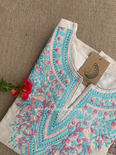 "Anvaya" Embroidered Cotton kurta