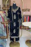 "Kajra" Black Silk Kurta Set with Dupatta (3pc)