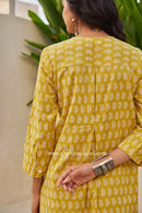 "Swarna" Block Printed Buttoned Cotton kurta
