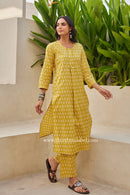 "Swarna" Block Printed Buttoned Cotton kurta