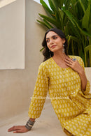 "Swarna" Block Printed Buttoned Cotton kurta