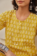 "Swarna" Block Printed Buttoned Cotton kurta