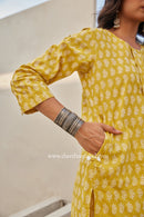 "Swarna" Block Printed Buttoned Cotton kurta