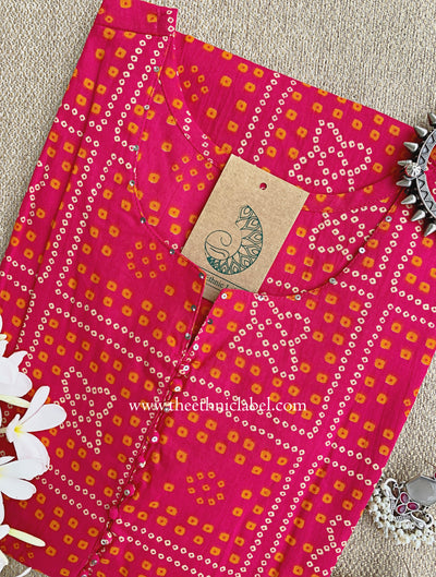 "Gulbandh" Bandhani Printed Cotton kurta