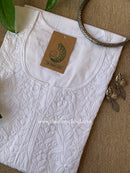 "Chaand" Pure White Chikankari Cotton kurta