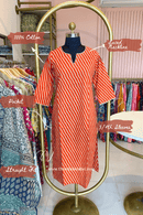 "Mahtaab" Lehriya Printed Laced Cotton kurta