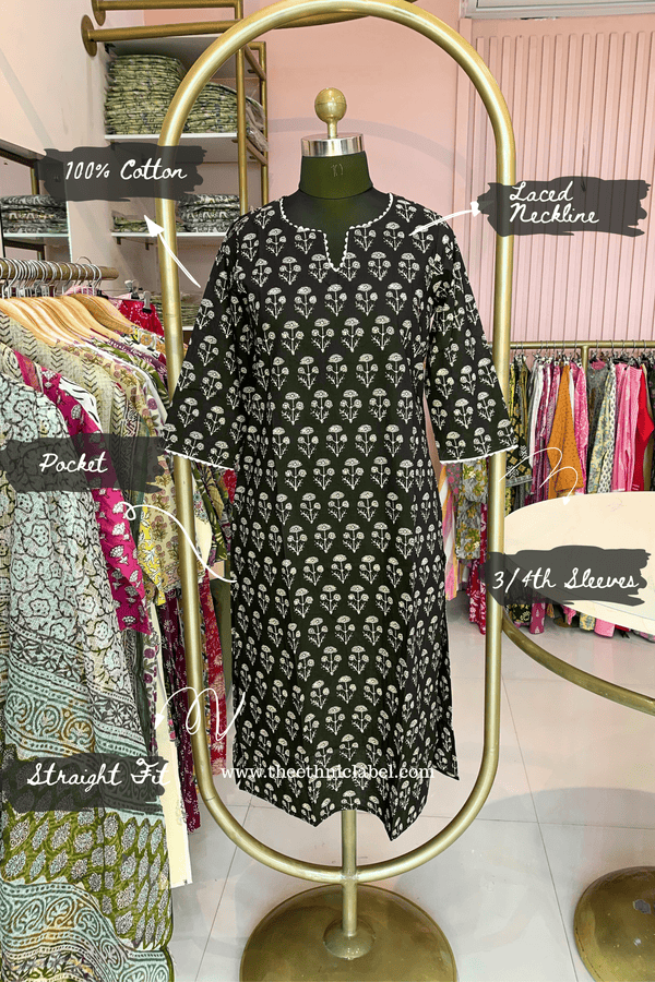 "Surbhi" Laced Cotton kurta