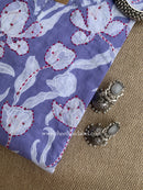 "Aabha" Purple Kantha Cotton kurta