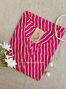 "Malaya" Dark Pink  Lehriya Cotton kurta