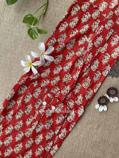"Prayag" Block Printed Asymmetric Cotton kurta