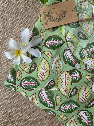 "Patti" Block Printed Buttoned Cotton kurta