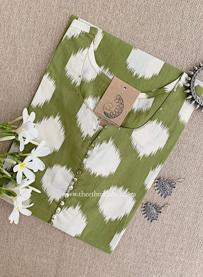 "Lekhni" Green Cotton kurta
