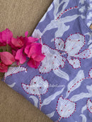 "Aabha" Purple Kantha Cotton kurta