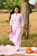 Elara Purple Polka Cotton Co-ord Set(2pc)