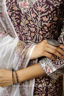 "Gul" Cotton Kurta Set with Afghan Pants and Kota Dupatta- 3pc